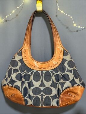 Vintage Coach Ergo Denim Pleated Kisslock Satchel Bag 12747 Y2K
Authentic